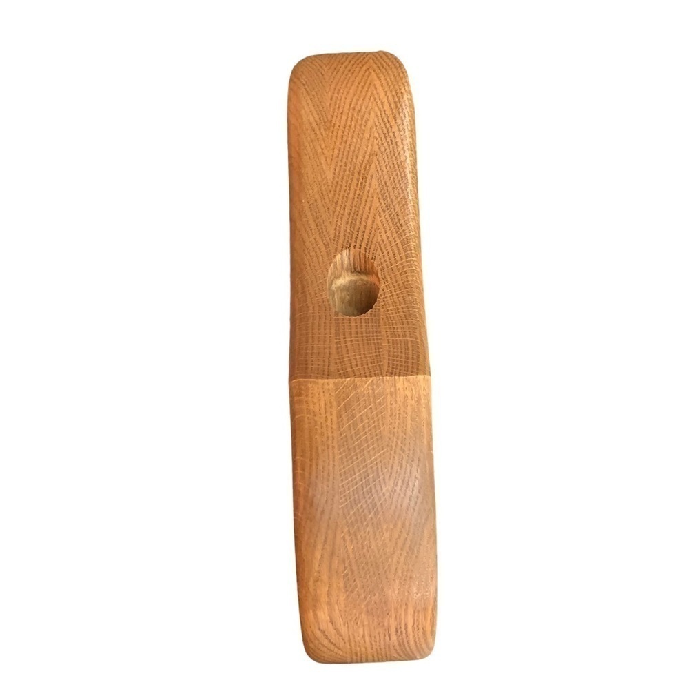 Vintage MCM Unique Mid Century Modern Wooden Candle Holder Vase 12” - Picture 4 of 8